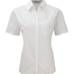 935F Russell Women’s SSL Easy Care Poplin Shirt White FRONT