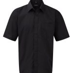 935M Russell Men’s SSL Easy Care Poplin Shirt Black FRONT