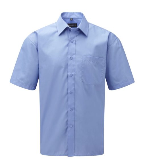 935M Russell Men's SSL Easy Care Poplin Shirt Corporate Blue FRONT Custom Shirts and More