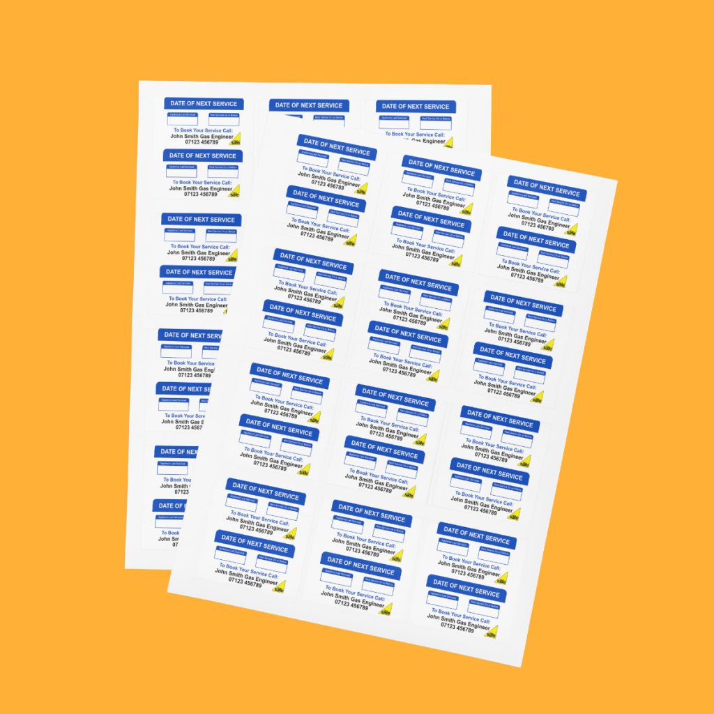 Personalised Gas Safe Reminder Sticker