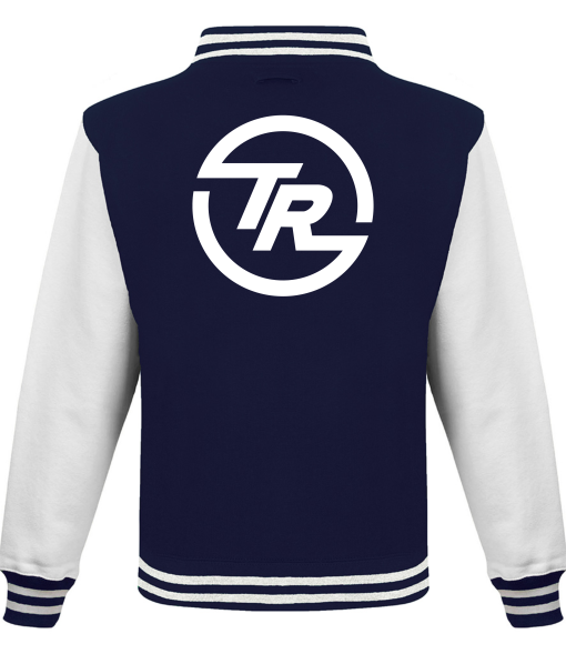 TrickyRicky OxfordNavyWhite Varsity Jacket Back